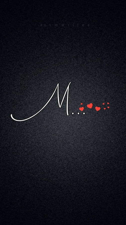 Letter M Alphabet With Hearts Wallpaper