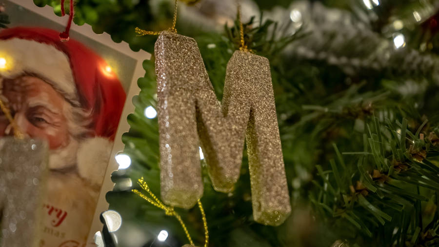 Letter M Christmas Decoration Wallpaper