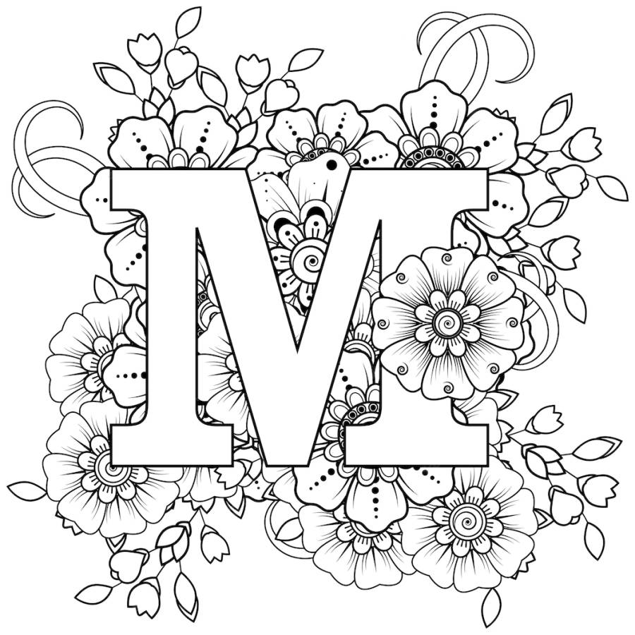 Letter M Decorative Art Wallpaper