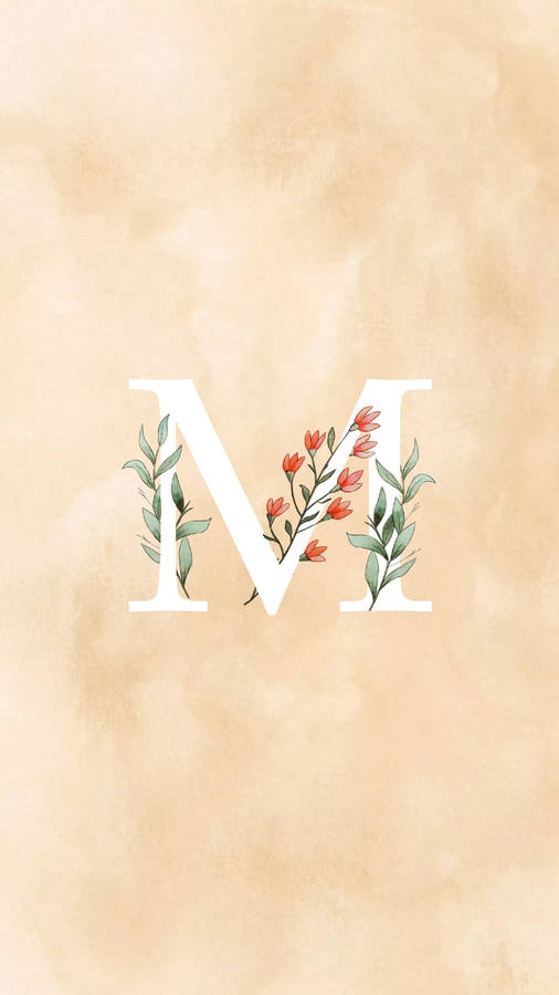 Letter M Small Flowers Wallpaper