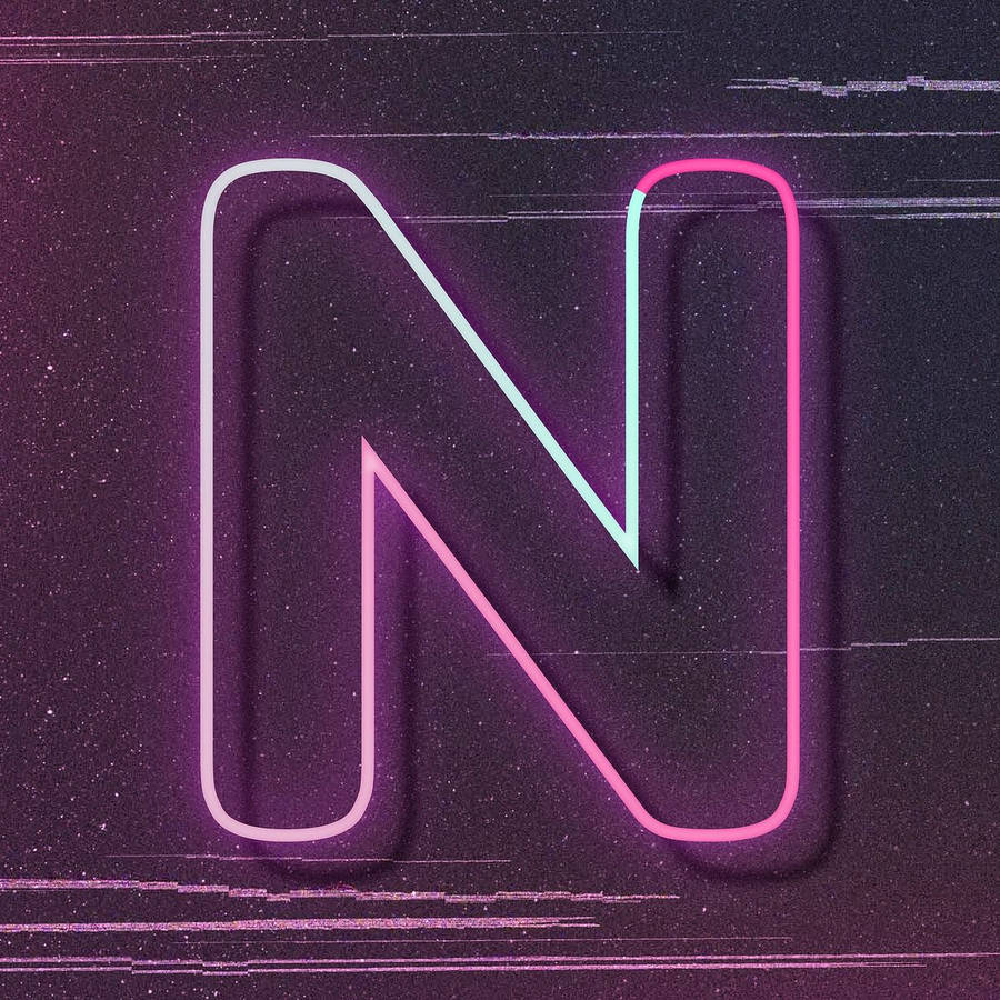Letter N With Glitch Effect Design Wallpaper