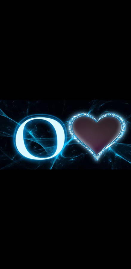 Letter O And Black Heart Wallpaper