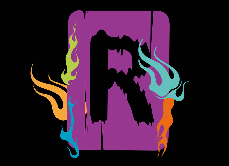 Letter R On Purple Rectangle Wallpaper