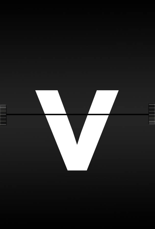 Letter V With Black Line Wallpaper