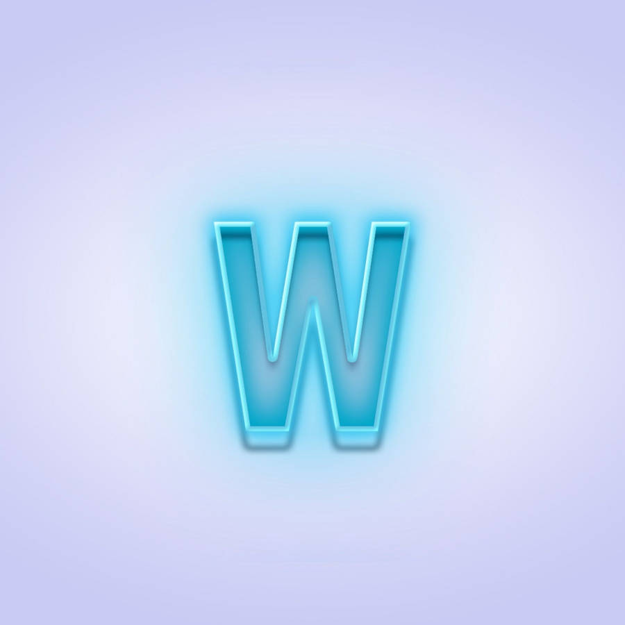 Letter W Neon Blue Wallpaper