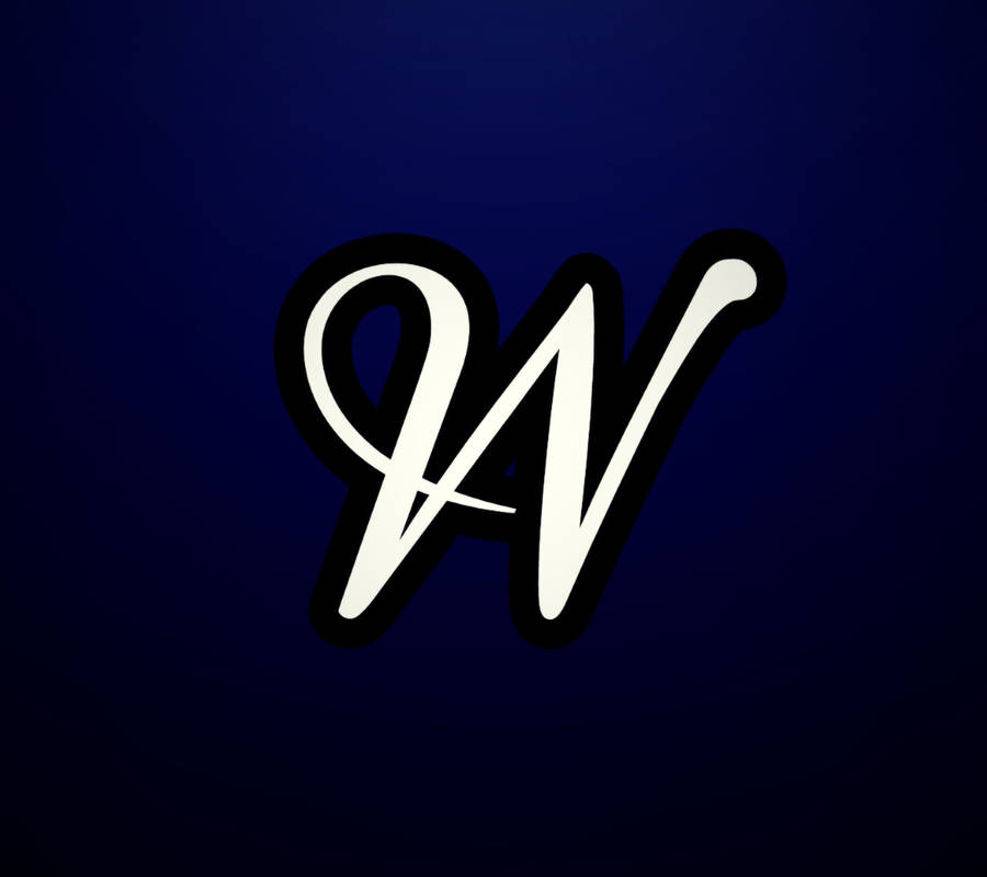 Letter W White Cursive Wallpaper