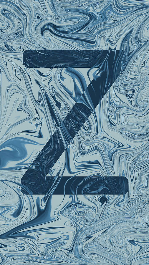 Letter Z Blue Marble Art Wallpaper