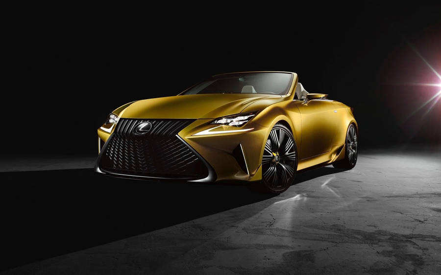 Lexus Logo Metallic Yellow Car Wallpaper