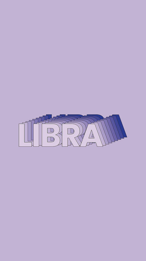 Libra Purple Lettering Wallpaper