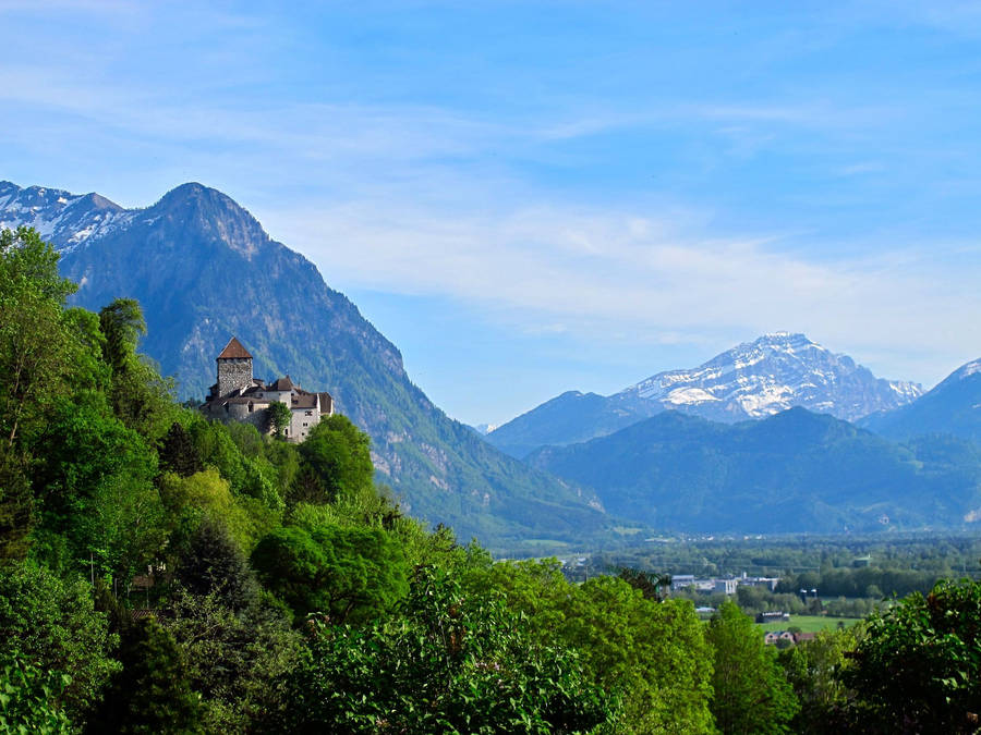 Lichtenstein Castle In Mountain Wallpaper