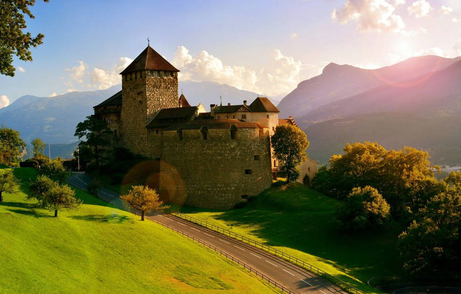 Liechtenstein Golden Rays Wallpaper