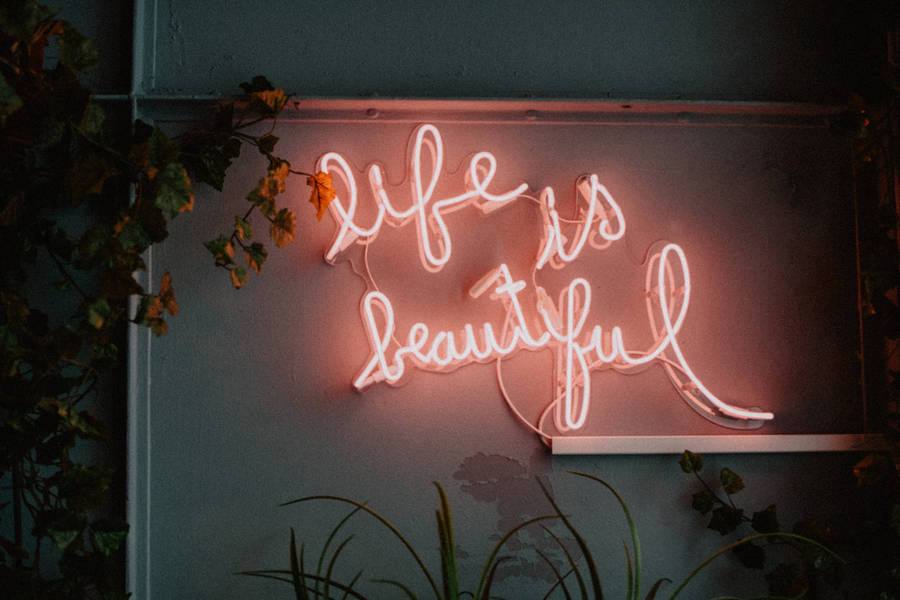 Life Quote Neon Aesthetic Wallpaper