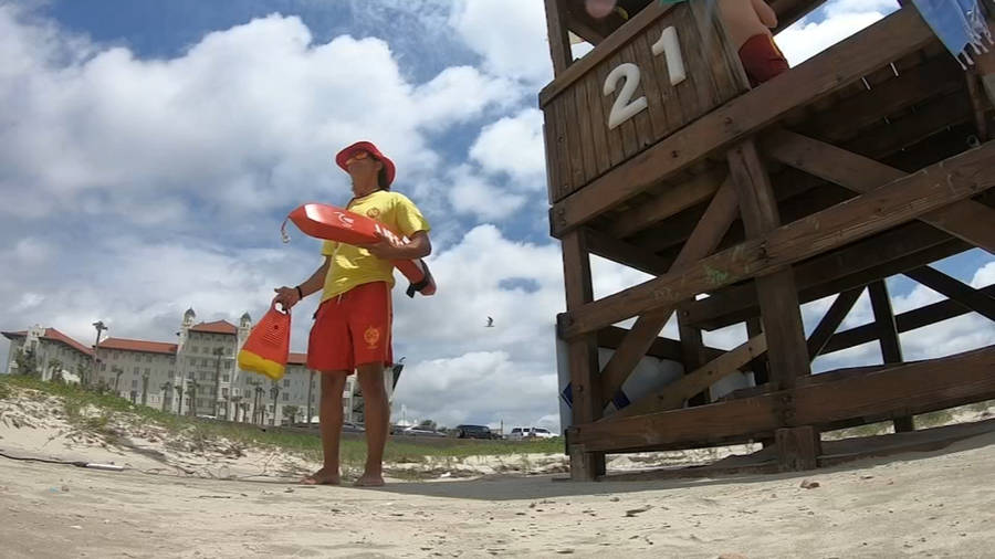 Lifeguard Beach Patrolling Wallpaper