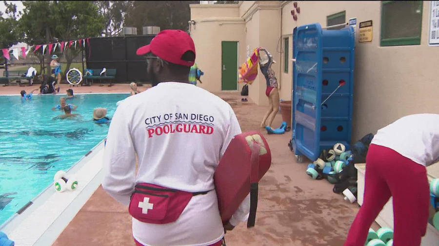 Lifeguard On Duty At The Pool Of City Of San Diego Wallpaper