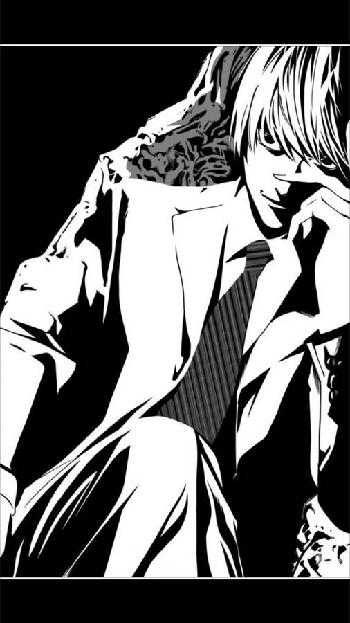 Light Black And White Death Note Iphone Wallpaper