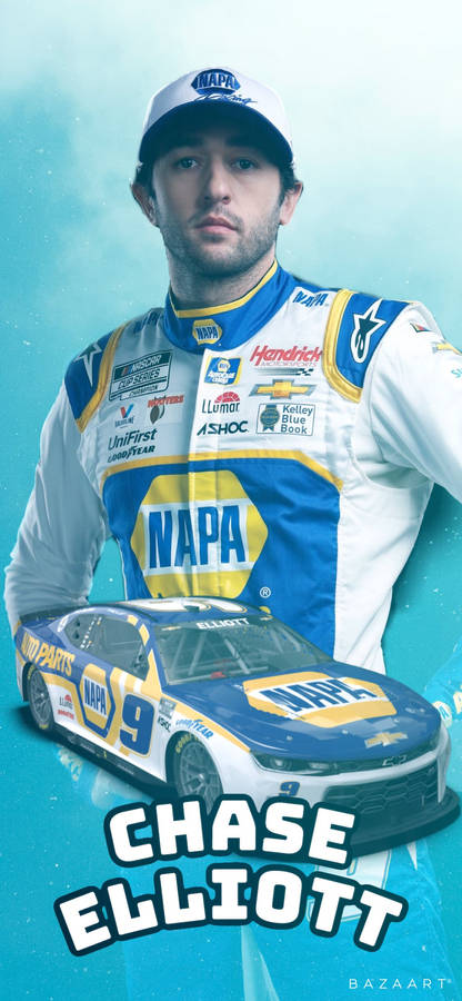 Light Blue Chase Elliot Fan Edit Wallpaper