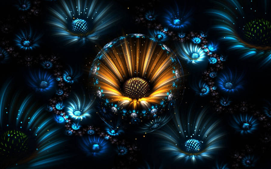 Light Flowers Fractal Design Wallpaper