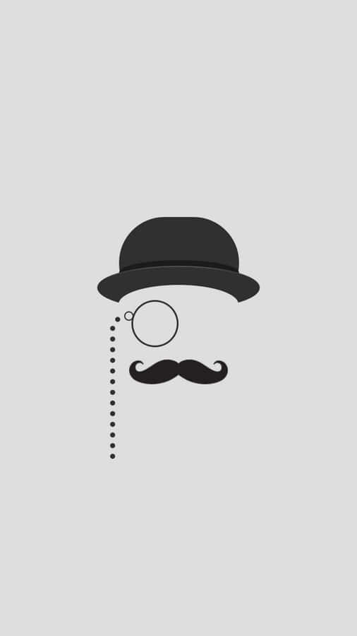 Light Gray Iphone Gentleman Face Wallpaper