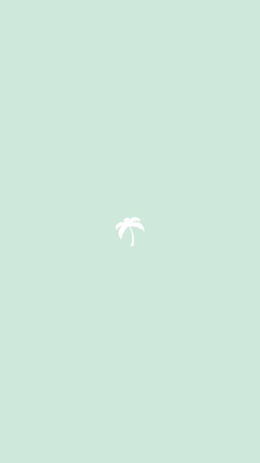 Light Green Aesthetic Minimalist Palm Tree Wallpaper