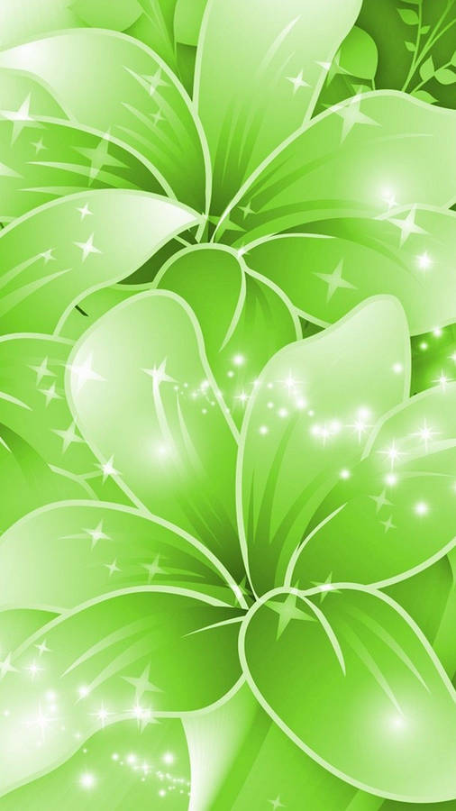 Light Green Flowers Wallpaper