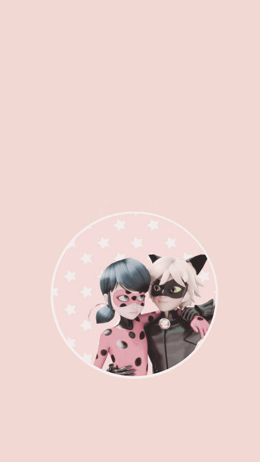 Light Pink Miraculous Ladybug Phone Wallpaper