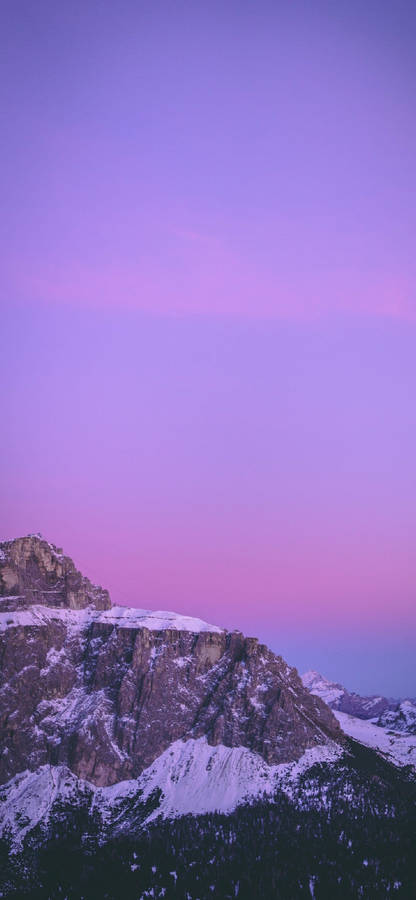 Light Purple Aesthetic Mountain Peak Wallpaper