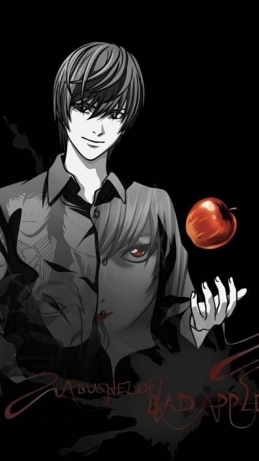 Light Tossing An Apple Death Note Iphone Wallpaper