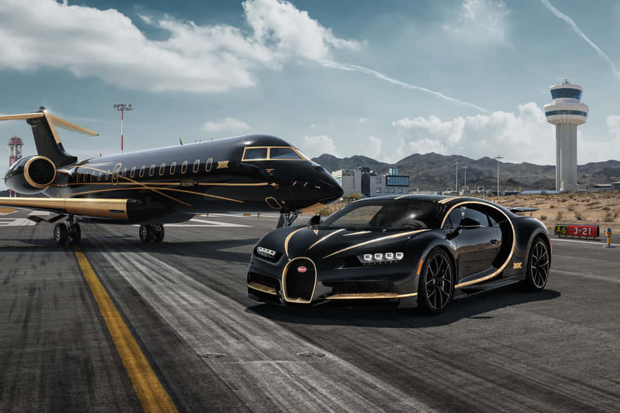 Light Up The Streets In This Dazzling Neon Bugatti. Wallpaper