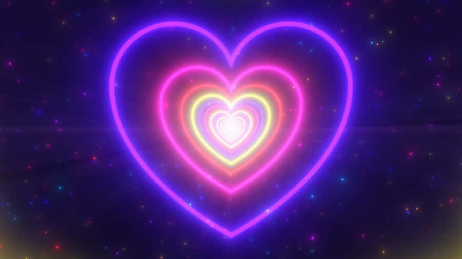 Lights Heart Neon Wallpaper