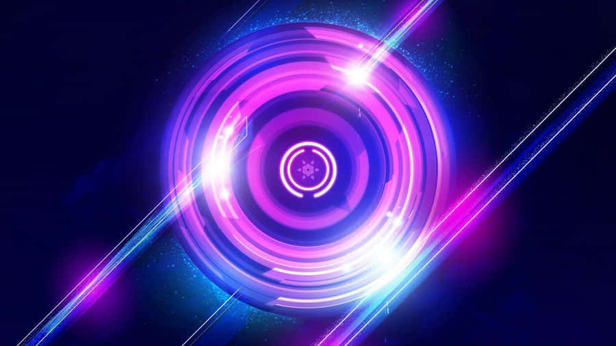 Lights Neon Purple Blue Orb Wallpaper