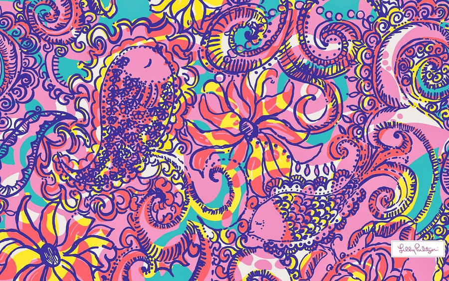 Lilly Pulitzer Colorful Fishes Wallpaper