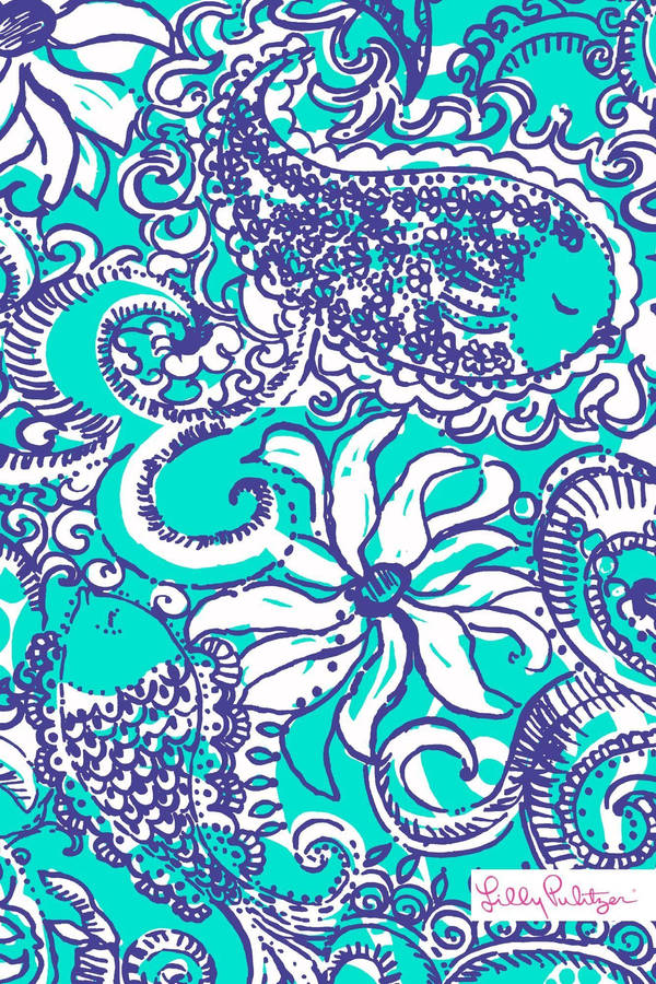 Lilly Pulitzer Cyan Art Wallpaper