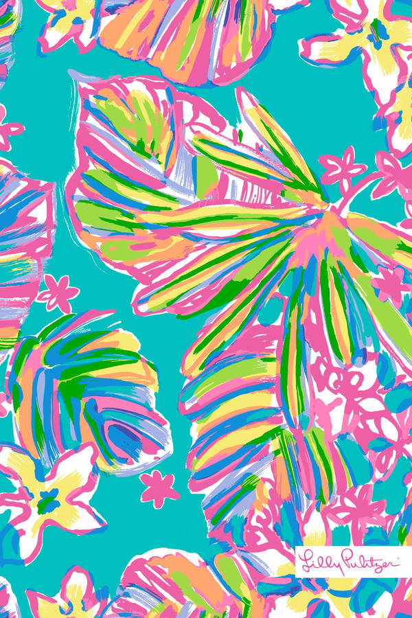 Lilly Pulitzer Rainbow Leaves Wallpaper