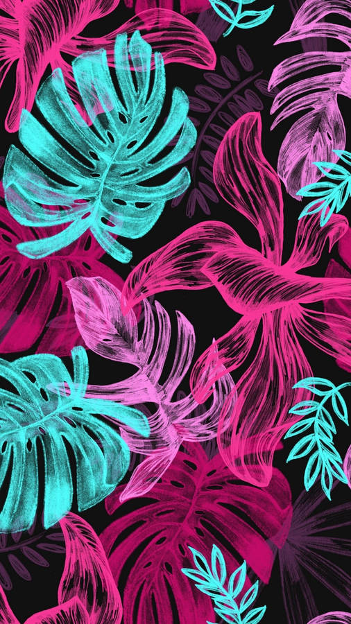 Lilly Pulitzer Vibrant Leaves Pattern Wallpaper