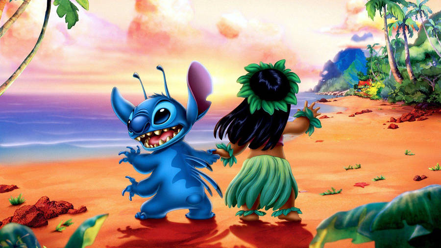 Lilo Stitch In Hawaii Wallpaper