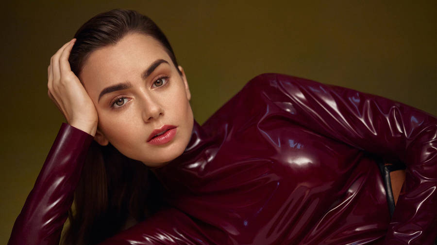 Lily Collins In Vogue Arabia Wallpaper
