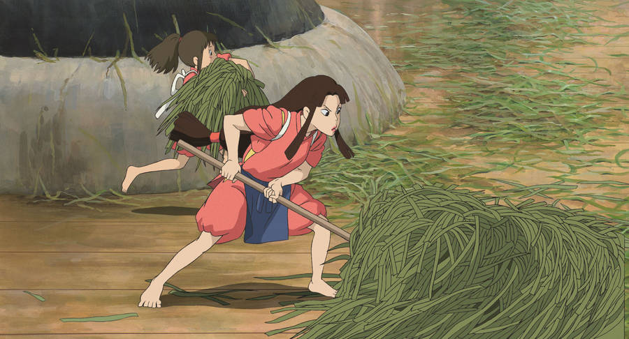 Lin And Chihiro Spirited Away Desktop Wallpaper