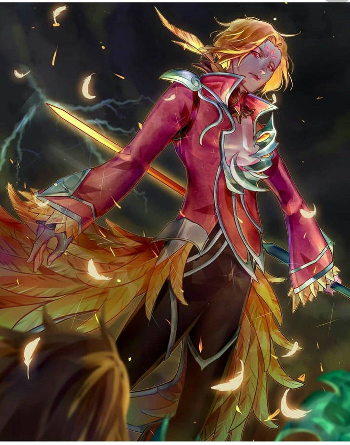 Ling Ml Showcasing A Flamboyant Fiery Dance Skin Wallpaper