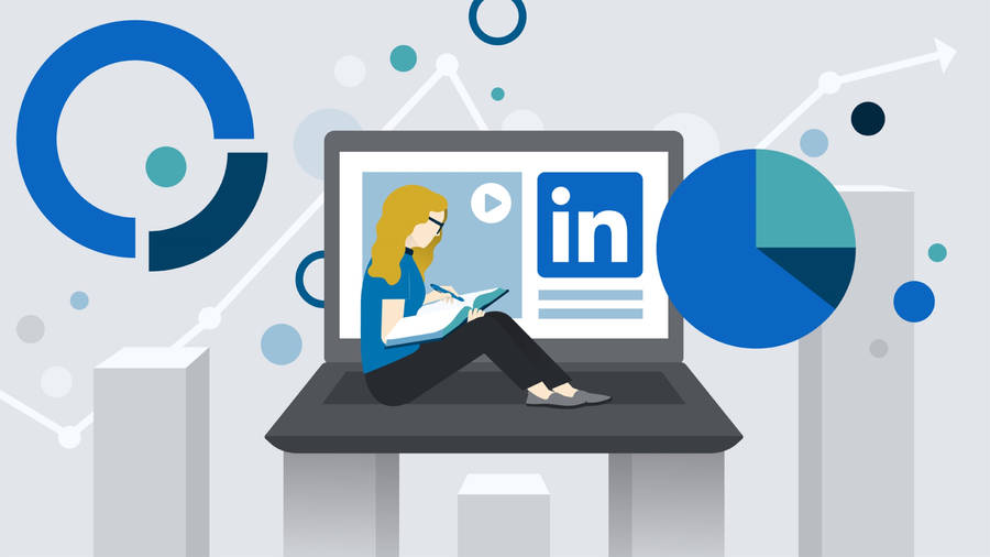 Linkedin Lady On A Pc Wallpaper