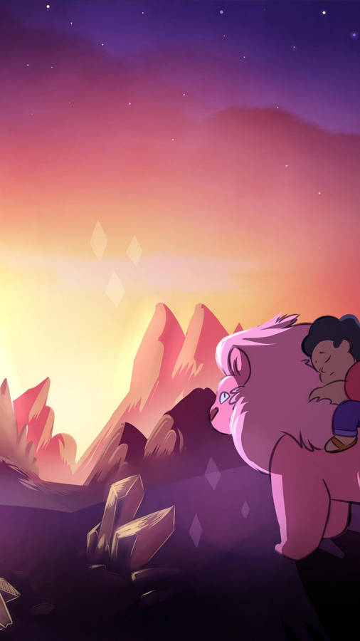 Lion And Steven Universe Ipad Wallpaper