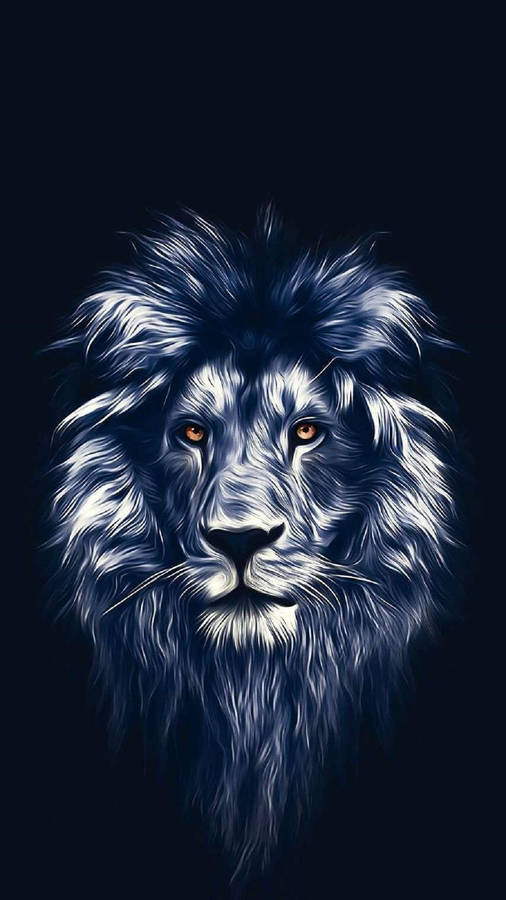 Lion Head Poster In Black Wallpaper