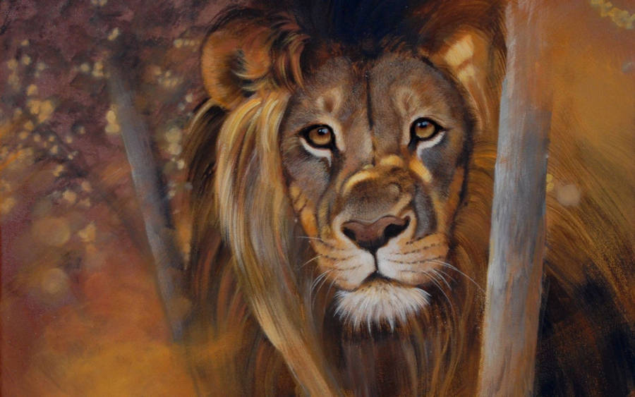 Lion Painting Screensavers Wallpaper