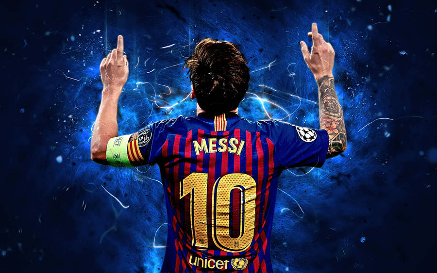 Lionel Messi 2020 Pointing Up Wallpaper