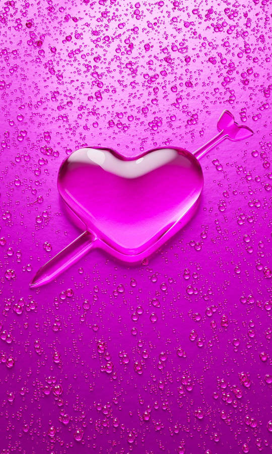 Liquid Pink 3d Iphone Heart Wallpaper