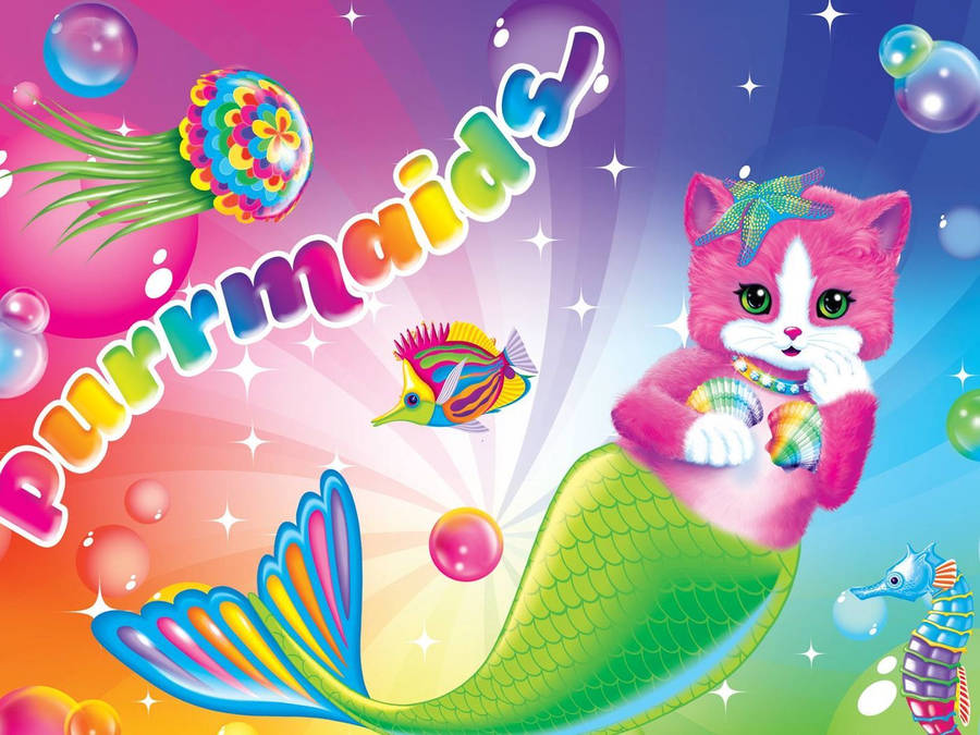 Lisa Frank Cat Mermaid Wallpaper