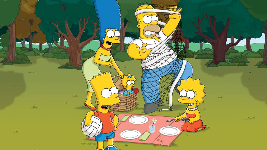 Lisa Simpson Enjoying Family Picnic Wallpaper