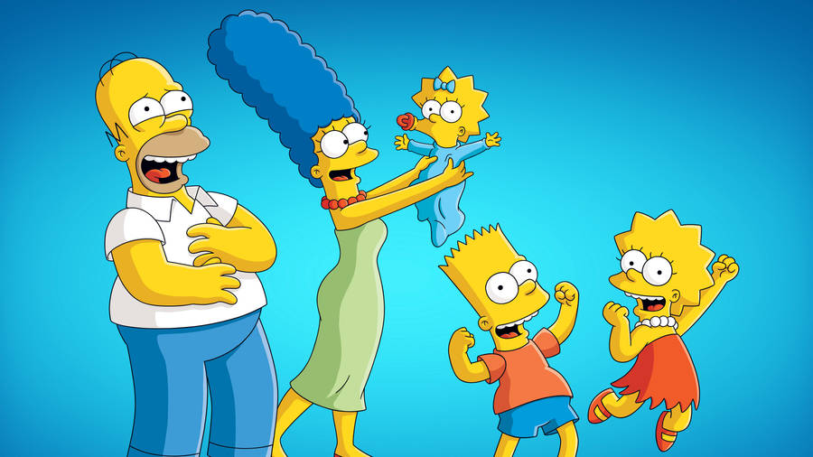 Lisa Simpson Whacky Family Photo Wallpaper