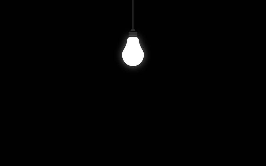 Lit Up Bulb On Black Pc Wallpaper