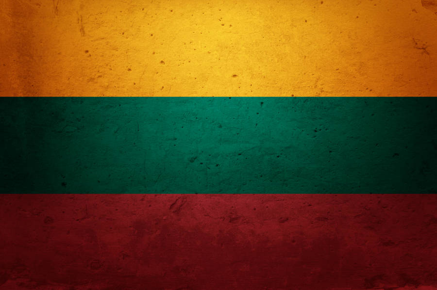 Lithuania Flag On Wall Wallpaper