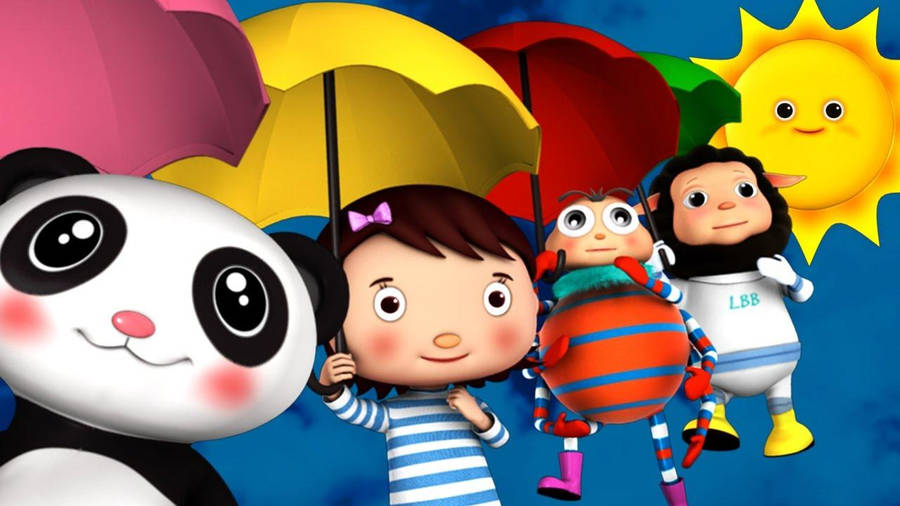 Little Baby Bum Casts In Umbrella Wallpaper